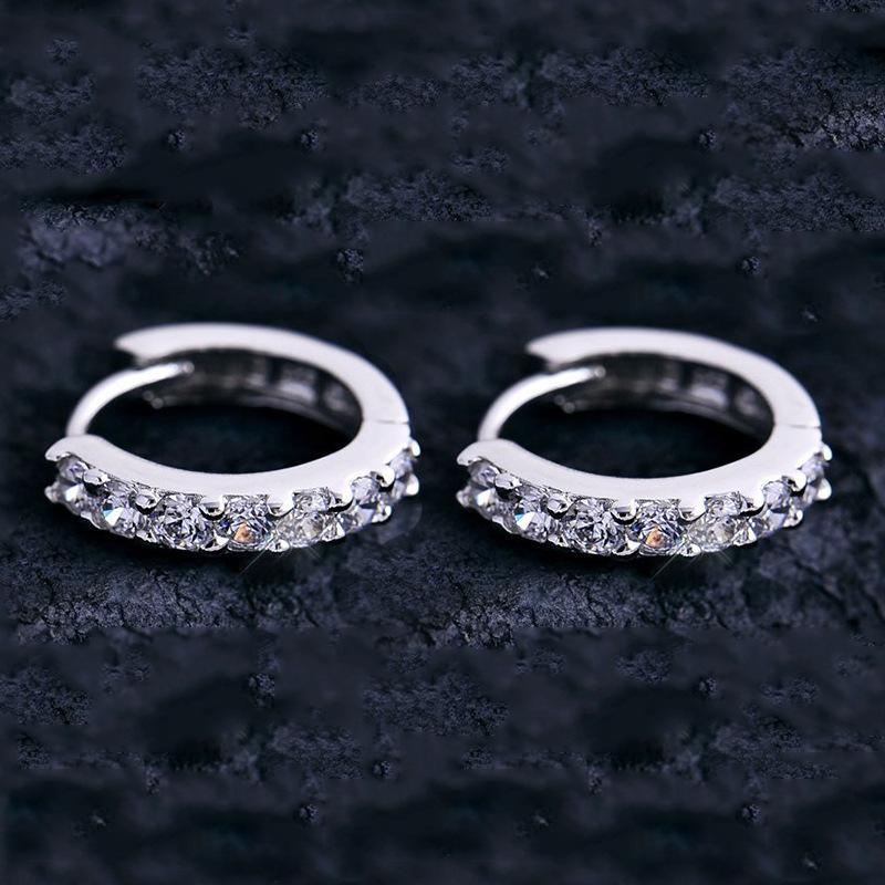 

Fast Ship Newest Luxury Romantic Women Jewelry Copper Plated Rhinestone Crystal Hoop Earrings For Women