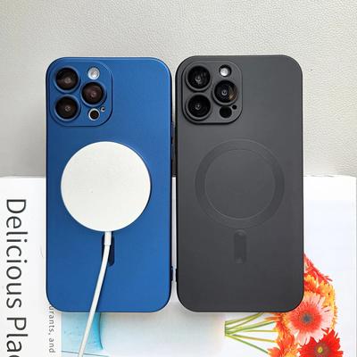 Luxury For Magsafe Wireless Charging Case For iPhone 16 15 14 13 12 11 Pro Max Plus Magnetic Lens Protector Shockproof Matte Cover