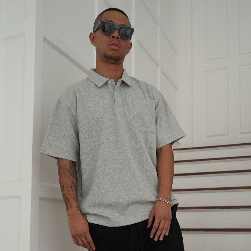 Trendy American Pocket Short Sleeve Loose Casual Polo Shirt