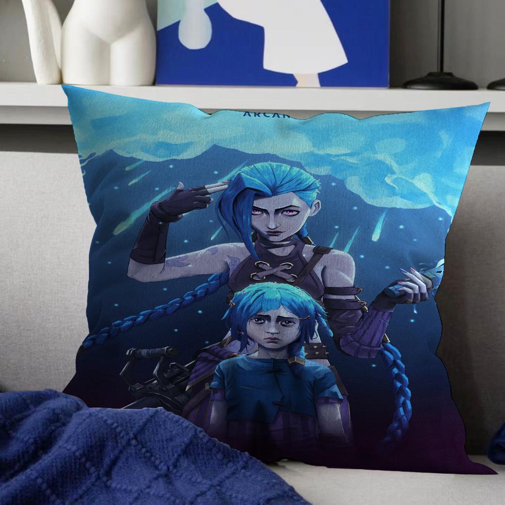 Game Arcane Legends Jinx Main Characters Art Pillow Gifts Home Office Furnishings Bedroom Sofa Car Cushion Cover Case 45x45cm