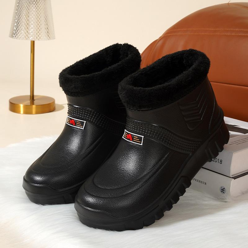 Fleece Snow Boots Thermal Rain Boots Laundry Car Wash Kitchen Hygiene Waterproof Rain Shoes Kitchen Shoes