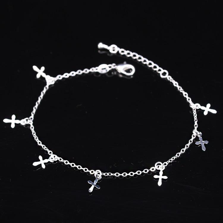Copper-plated Bracelet, Single-wire Cross Women's Red Rope, Korean Jewelry, High-end Jewelry.