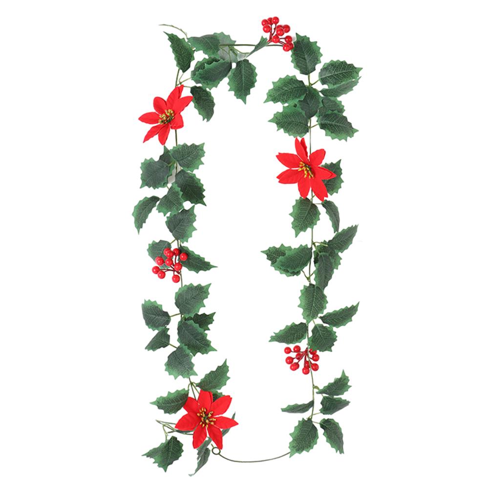 Christmas Holiday Art Garland Decorative Hanging Floral Garland Wall-Mounted Festival Theme for Front Door Tree Decoration