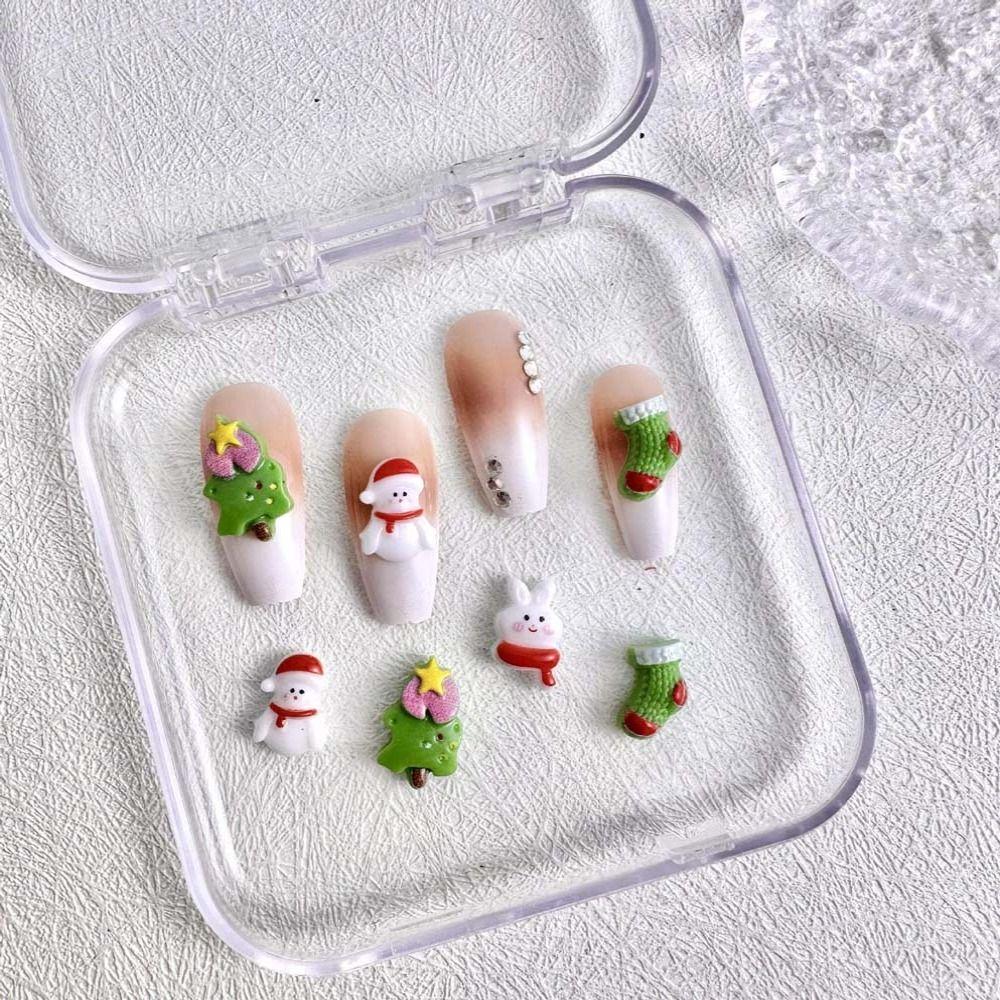 10Pcs/set Christmas Nail Art Charms Christmas Nail Decorations Christmas Nail Accessories  Lady