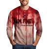 Men's Halloween Print Raglan Dralan Three-quarter Sleeve Casual Top