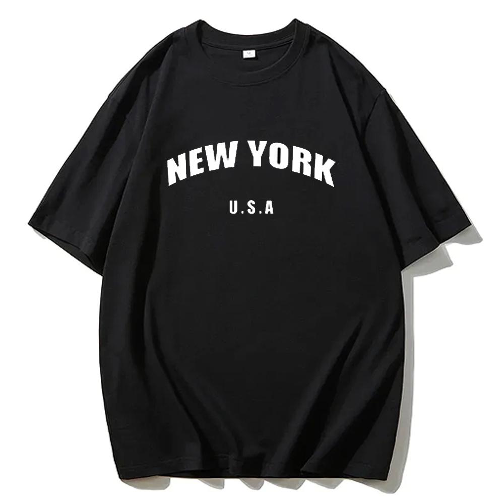 T-Shirt mit Buchstaben-Grafikdruck Sommerkleidung Elegant Hip Hop 100% Baumwolle Streetwear Neue Mode Lässige Oberteile T-Shirts Y2k