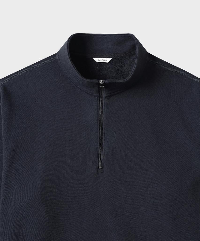 TAILDERN Paul Cotton Quarter Zip-Up Sweatshirts Navy