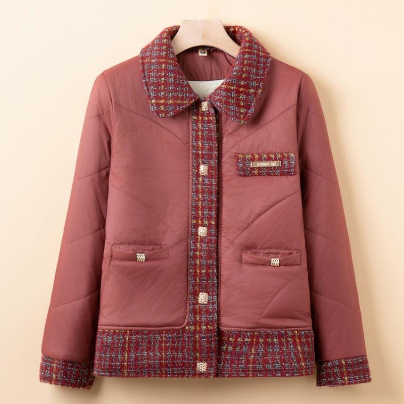 

Mom winter fashion down cotton-padded clothes piled and thickened new cotton-padded jackets women s winter short cotton-padded jackets L (recommended within 45 kg)