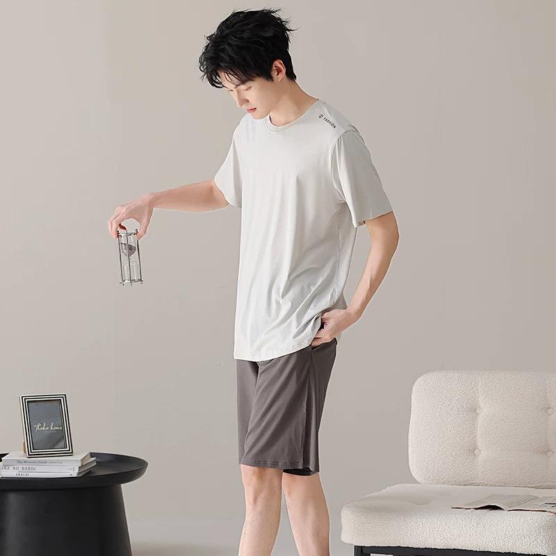 Modal pajamas men's summer 1011 new summer men's cool short-sleeved shorts large size loungewear set