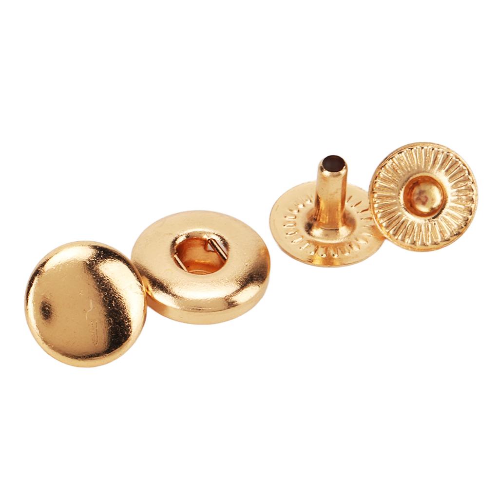 200er Set Druckknöpfe Kit 8mm Starkes Kupfer Exquisiter Glanz Weit verbreitet Leder Druckknöpfe für Kleidung Taschen Leder