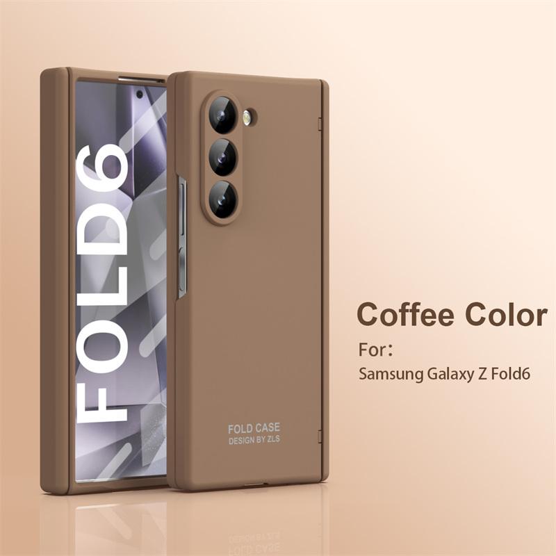 Candy Color Matte PC Hinge protection Full Body Hard case for Samsung Galaxy Z Fold 7 6 5 4 3 2 5G With Tempered Glass
