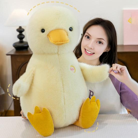 Duck Doll Yellow Plush Duck Paws Bill Toy with Round Body Soft Multiple Sizes Fluffy