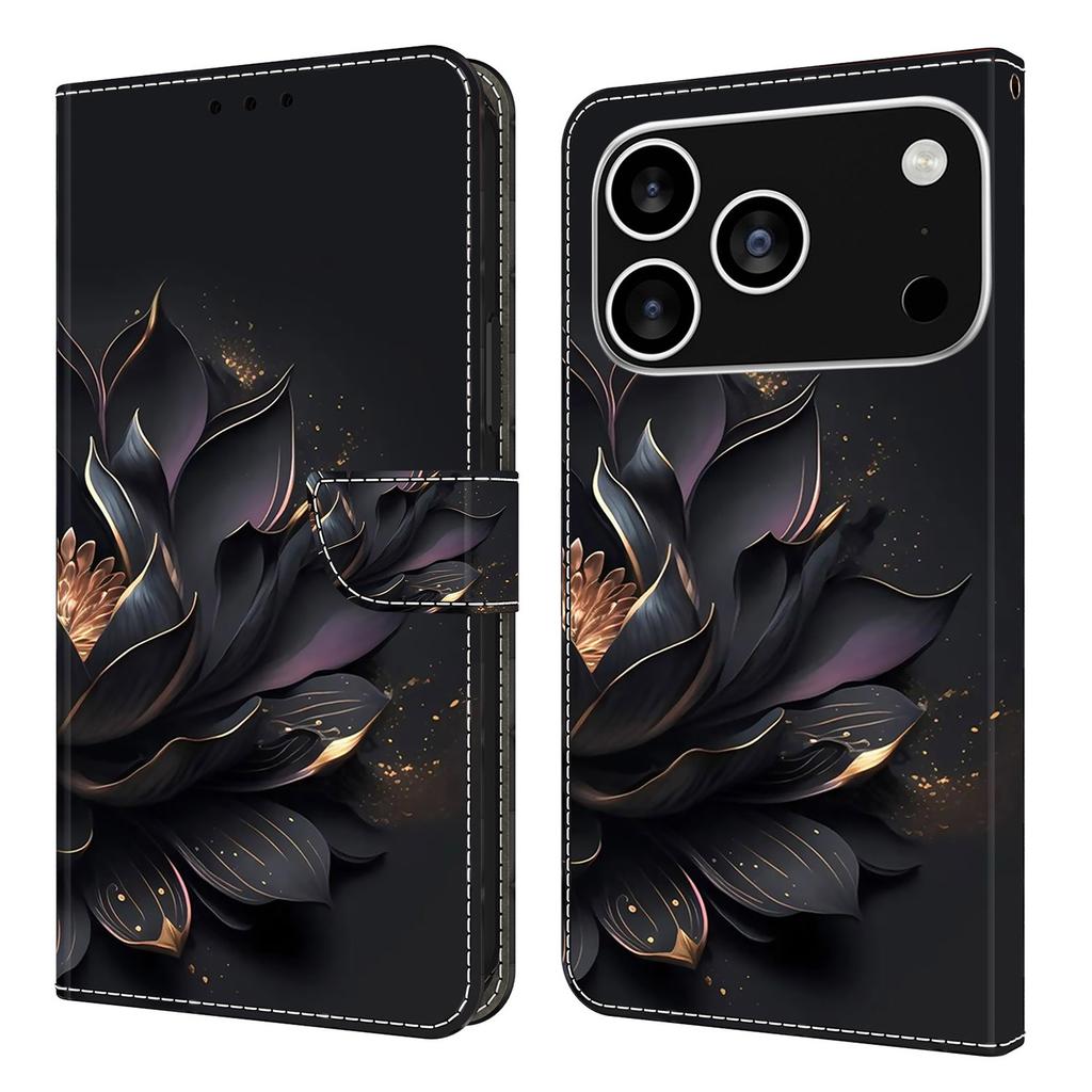 For iPhone 17 Pro Case Magnetic Clasp 3D Pattern Leather Wallet Phone Cover