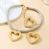Heart Pendant Woven Twist Necklace for Women Jewelry Gift Holiday Party Wear Accessory
