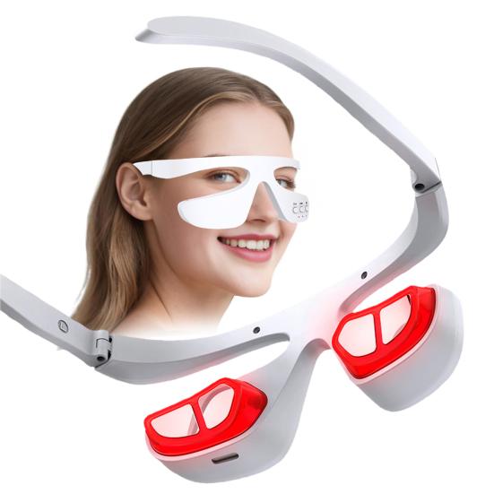Red Light Therapy Glasses Under-Eye Massager Portable Eye Care Device LED Eye Perfector for Wrinkle Removal Skin Firming