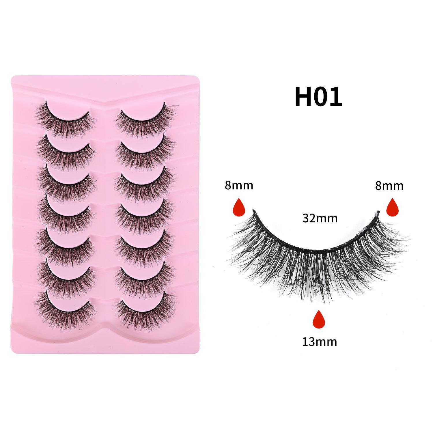 5D Messy Curled False Eyelashes, Large Capacity Whole-section Self-adhesive Pair Eyelashes, Natural Hard Stem False Eyelashes 2026