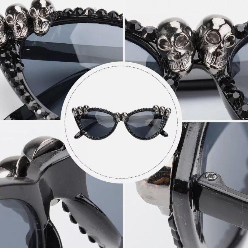 Skull Ladies Halloween Sunglasses Party Decoration Zircon Border Glasses Plastic