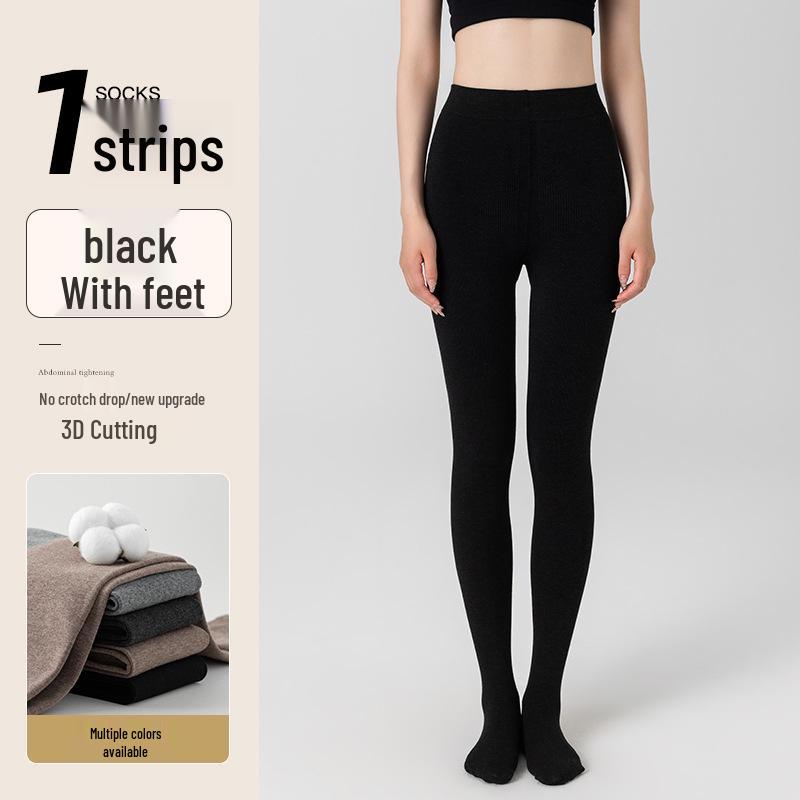 Women's Gray Velvet-Lined, No-Drop Pantyhose - Thick, Large Size, Slimming, Perfect for Spring, Autumn, & Winter