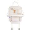 Car Backseat Organizer With Foldable Tray Storage Pouch Cotton Bear Design Hanging Seat Back Accessory