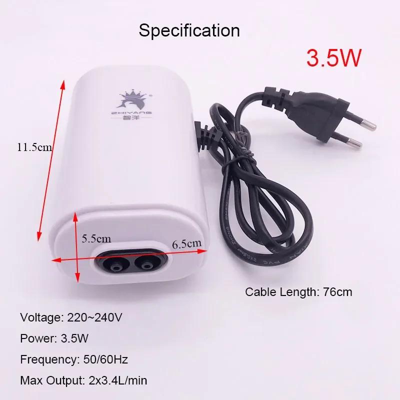 

Silent 220V 3.5W 8W 12W Aquarium Air Pump Fish Tank Mini Air Compressor Oxygen Pump Aquarium Fish Tank Accessories Two Outputs