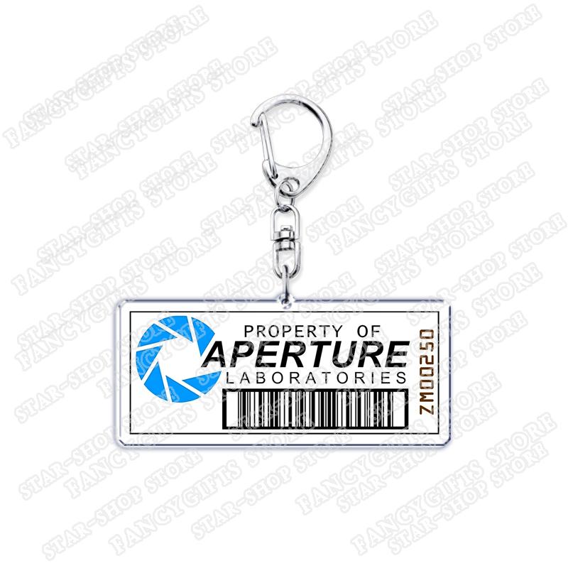 

Hot Game Keychains for Accessories Bag Glados Aperture Laboratories Science Keyrings Jewelry Gamer Fans Friends Gaming Gifts
