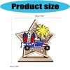 Artistic Wooden Star Desktop Ornament July 4th American Flag Table Display For National Holiday Decors