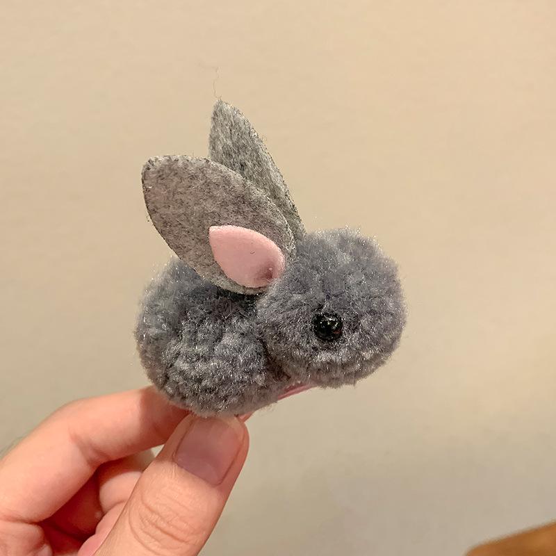 3D Plush Rabbit Hair Clip for Girls - Cute Hair Accessory