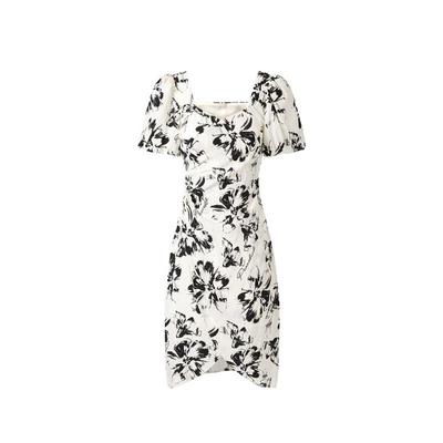 PEACEBIRD Women's Elegant Printed Puff Sleeve A-line Dress