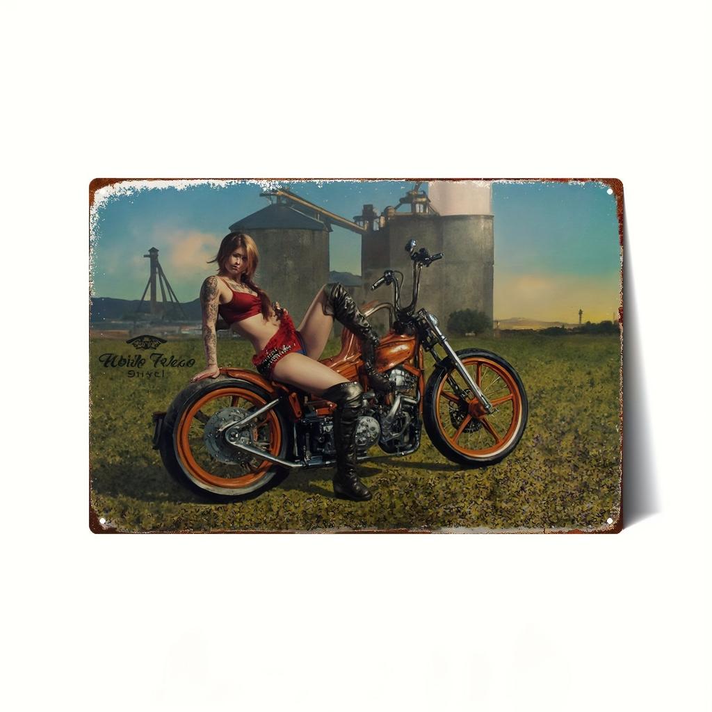 Retro Metal Tin Sign Car Engines & Characters Decor for Garage Man Cave 20x30 Cm