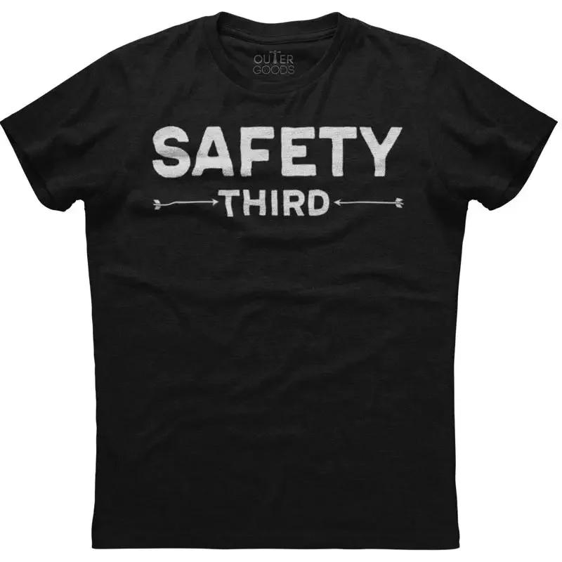 Safety Third Arrow Signed Funny Unisexs Cotton Black T Shirt
