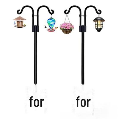 Double Shepherd Hook Garden Decoration Stand