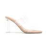 Transparent Open-toed High-heeled Shoes for Women In the Summer of 2025, New Fashion Square Head, Versatile Word with Fairy Style Sandals for Women