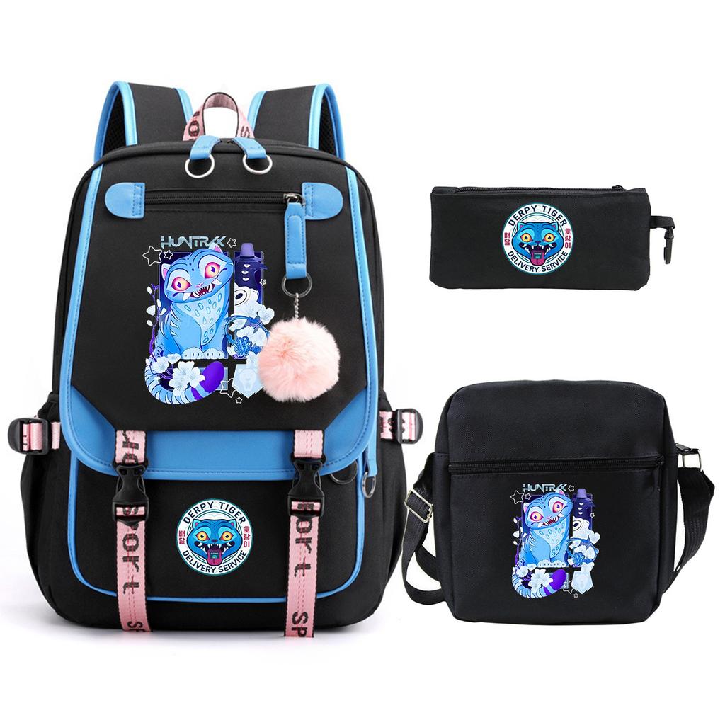 Witch Hunters Cartoon Peripheral Printing Children's Backpack Cross-border New Student School Bag Three-piece Shoulder Bag Pencil Bag