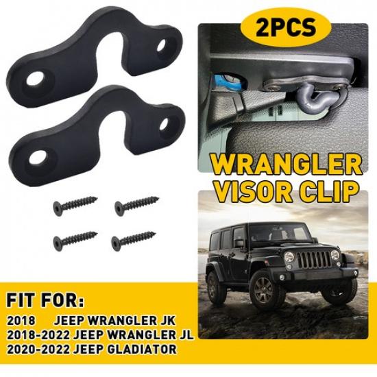 

FOR JEEP 2018 & NEWER JL JK GLADIATOR WRANGLER BLACK Sun Visor Driver Passenger