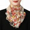 Color Block Scarf: Women's Four Seasons Warm Flower Neck Warmer – Fashionable Korean Style, Versatile Collar.