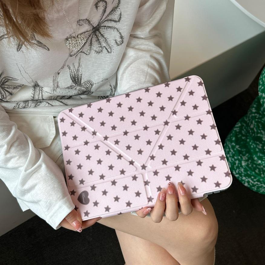 

Чехол для iPad Pro с пряжкой: Четырехцветный дизайн со звездами для версий 2025/2021 iPad mini 6/7 (8.3-inch)