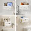 Kitchen Tissue Box Multifunction Punch-Free Wall Mount Spice Shelf Toilet Paper Phone Rack Roll Paper Removable Tissue Universal