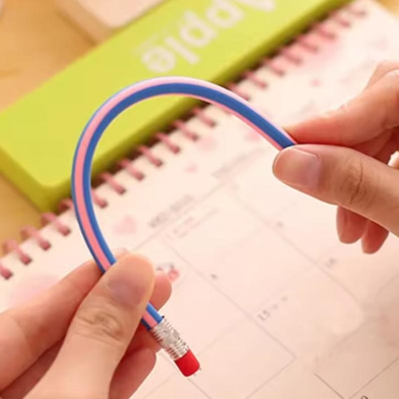 50PCS Soft Twistable Pencils Safe PVC Materials Great For Students Artists Classroom Supplies Colorful Striped Pattern