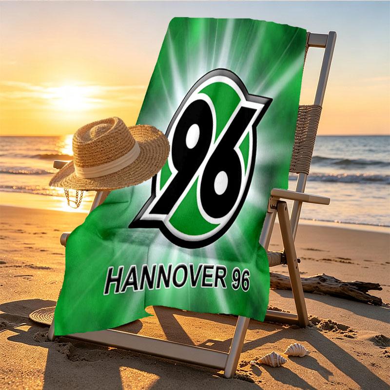 Hannover 96 Football Print Beach Towel Design, Soft, Lightweight. for Home Bathroom, Spa, Pool, Yoga, Surfing, Camping, Gift for Family, Friend