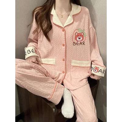 Autumn Pure Cotton Women's Pajamas Long-sleeved Trousers Home Clothes Silk Pajamas Women's Pajamas Pants Set