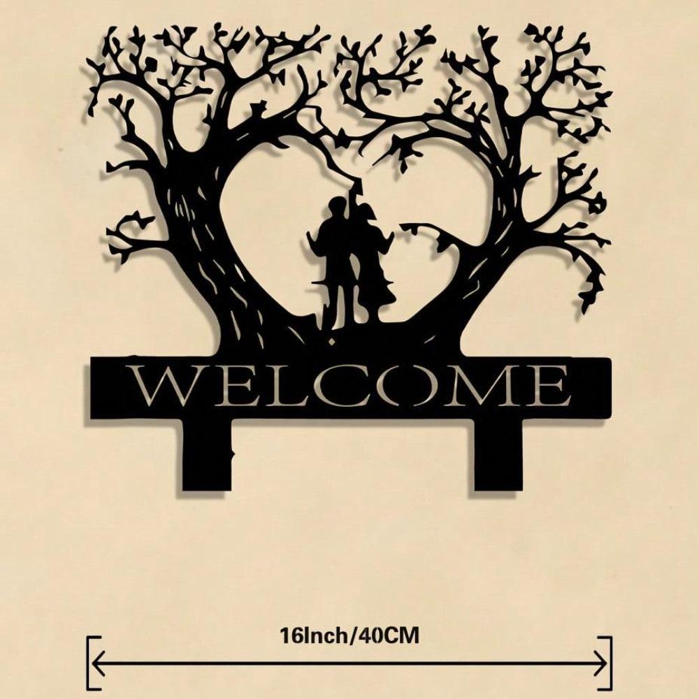

Romantic Love Tree Welcome Metal Wall Art Elegant Iron Sculpture Couple Wedding Valentine Gift Living Room Indoor Decor різнокольоровий