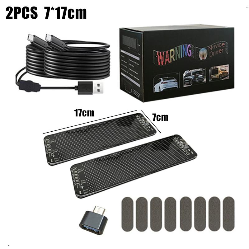 1-2 PCS Devil‘s Eye LED Car Windshield Screen Animation Screen Light USB Plug-in DIY App Control Flexible Scrolling Text Display