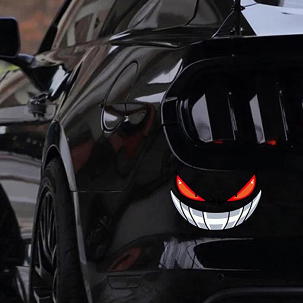 Car Sticker Motorcycle Reflective Sticker Waterproof Decal Never Fade Funny Evil Eye Decal Hides