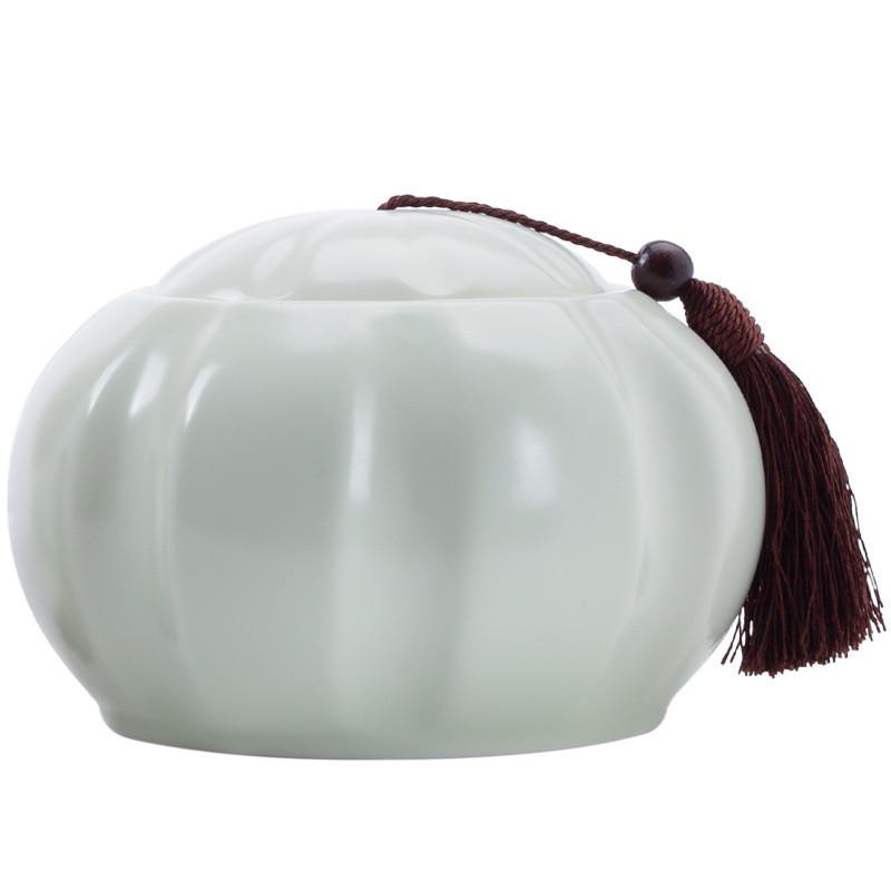 Latas de té de cerámica china con tapas selladas a prueba de humedad, tanques de almacenamiento de té medianos grandes, decoraciones artesanales para el hogar NLSLASI