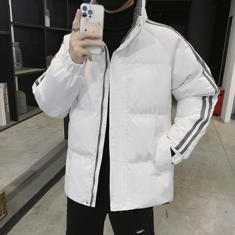 Stand Up Collar Casual Men's Winter Casual Thickened Warm and Loose Padded Jacket Color Block Cotton Jacket Cotton Jacket Cotton Jacket