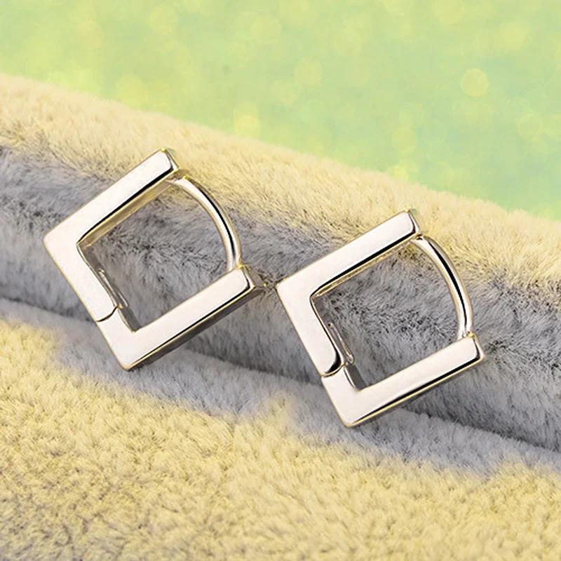 PONYKISS Sterling Silber Quadratische Hohl-Creolen für Damen Jubiläum Feine Minimalistische Klassische Accessoires