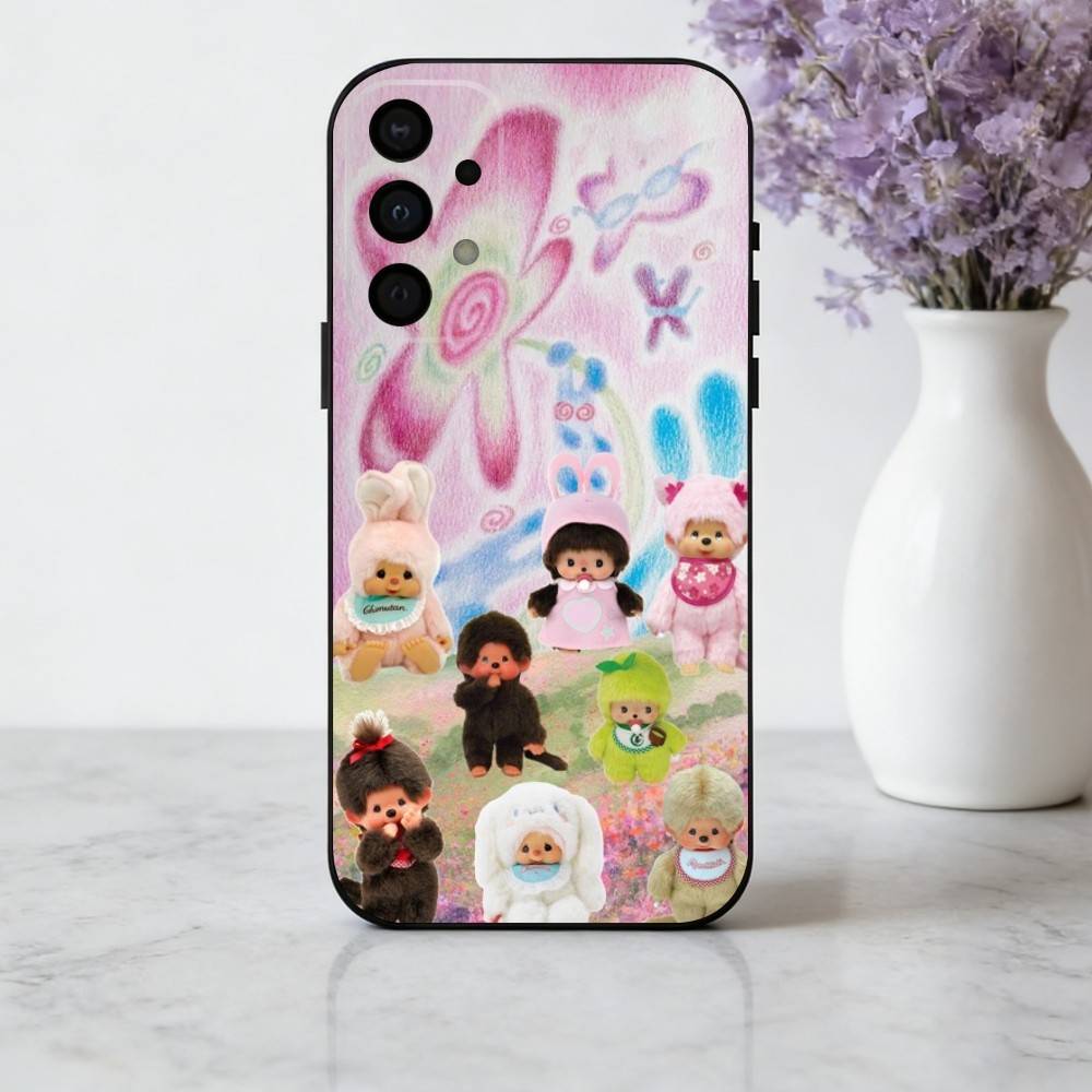 C-Cute M-Monchhichis-S Phone Case For Samsung Galaxy A73,A72,A71,A70,A53,A52,A51,Soft Silicone Black Cover
