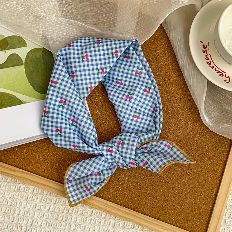 58 cotton and linen square scarf headscarf autumn versatile small floral women's thin small fresh decorative silk scarf