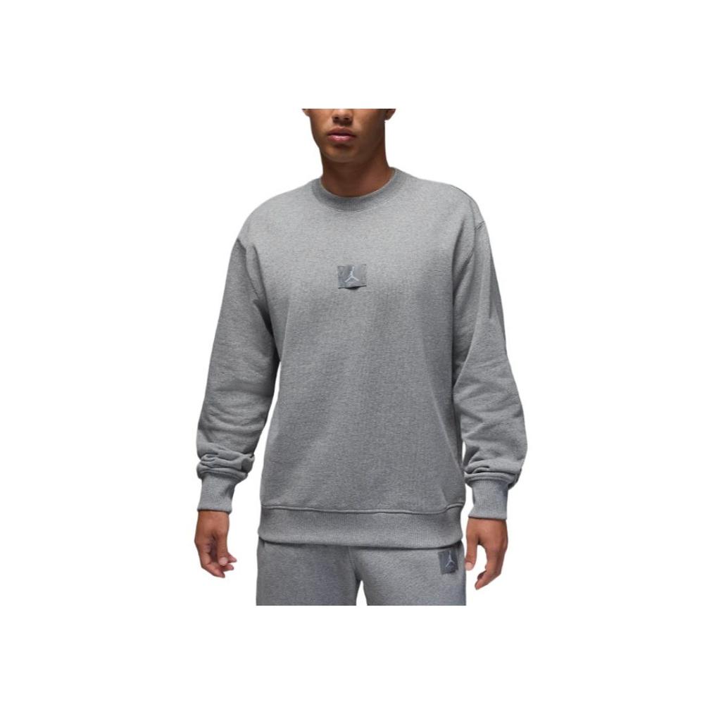 Jordan Flight Fleece Crewneck Sports Comfortable Soft Long Sleeve Sweatshirt Men sweatshirt Carbon FV7259-091