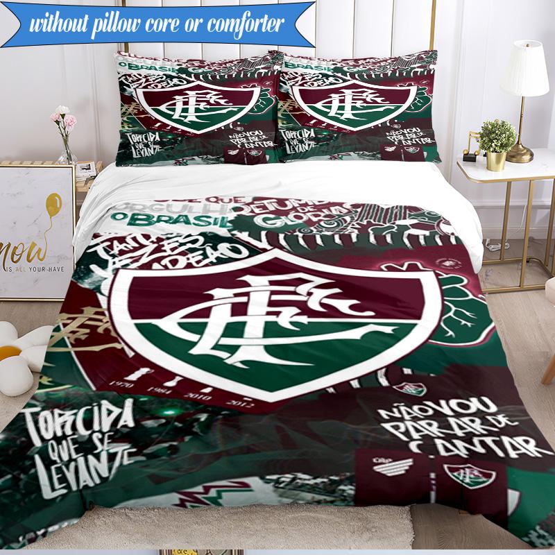 3PCS Flumi-nense Football Crest Printed Soft Bedding Set,Including 1pc Duvet Cover And 2pcs Pillowcases Perfect for Bedroom, Dormitory, Fan gift